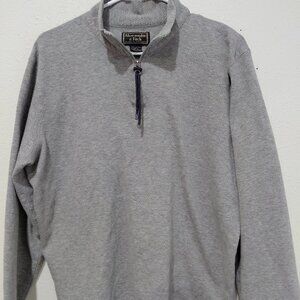 Vintage Abercrombie and Fitch Mens Gray Pullover Sweater Quarter Zip Cotton